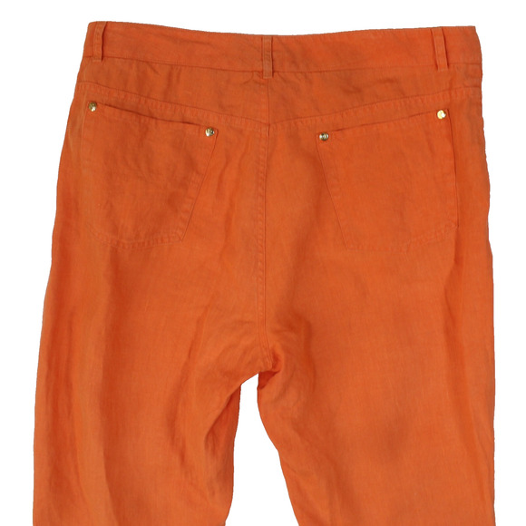 Vintage Ralph Lauren Linen Pants Women Size 12 Orange USA Union Classic Preppy - Picture 4 of 7